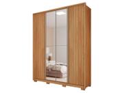 Guarda-roupa Solteiro com Espelho 4 Portas 3 Gavetas Caemmun Belize Ripado