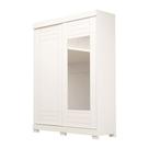 Guarda Roupa Solteiro com Espelho e 2 portas Ayla ACP MÓVEIS Branco - 100% MDF