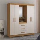 Guarda Roupa Solteiro com Espelho e Pés 4 Portas 3 Gavetas NT5015 Notável Móveis