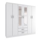 Guarda-Roupa Solteiro com Espelho Havana II 6 PT Branco