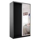 Guarda-Roupa Solteiro com Espelho Zermatt 2 PT 3 GV Preto