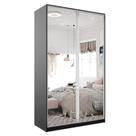 Guarda-Roupa Solteiro com Espelho Zermatt 2 PT 3 GV Preto