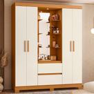 Guarda Roupa Solteiro com Espelhos e Pés 4 Portas 2 Gavetas Olimpia Albatroz