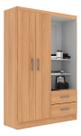 Guarda Roupa Solteiro com Gavetas e Porta Branco Armário para Quarto Casal Pequeno com Prateleiras Organizador Moderno