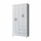 Guarda Roupa Solteiro com Pés 4 Portas 2 Gavetas Branco New Opção Guarda Roupa Solteiro com Pés 4 Portas 2 Gavetas Branco New Opção