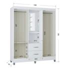 Guarda Roupa Solteiro Cordoba 4 Portas Branco Brilho - Poquema