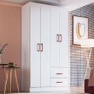 Guarda-Roupa Solteiro Cordova 4 Portas 2 Gavetas Branco - Doripel