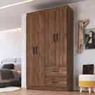 Guarda-Roupa Solteiro Dallas 4 Portas 2 Gavetas Castanho - Doripel Móveis Guarda-Roupa Solteiro Dallas 4 Portas 2 Gavetas Castanho - Doripel Móveis