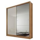 Guarda Roupa Solteiro Dante 2 Portas Cumaru 25 Fendi Com Nicho E Espelho - Novo Horizonte