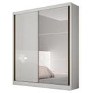 Guarda Roupa Solteiro Dante 2 Portas Neve com Nicho e Espelho Novo Horizonte Guarda Roupa Solteiro Dante 2 Portas Neve com Nicho e Espelho Novo Horizonte