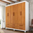 Guarda-Roupa Solteiro Denver 6 Portas 6 Gavetas 22120 Branco/Cinamomo - Carioca Móveis Guarda-Roupa Solteiro Denver 6 Portas 6 Gavetas 22120 Branco/Cinamomo - Carioca Móveis