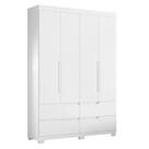 Guarda Roupa Solteiro Doble 04 Portas Branco Freijó - Móveis Albatroz