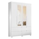 Guarda Roupa Solteiro Doble 04 Portas com Espelho Branco Freijó - Móveis Albatroz Guarda Roupa Solteiro Doble 04 Portas com Espelho Branco Freijó - Móveis Albatroz