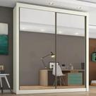 Guarda Roupa Solteiro Espelhado 2 Portas 4 Gavetas Zurique Off white Móveis Europa Todo mundo sonha em ter um quarto grande, amplo e com aquele t