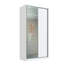 Guarda Roupa Solteiro Espelho Branco 2 Portas de Correr 120x59,8x235cm RC2005 Emovell