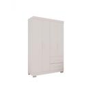 Guarda Roupa Solteiro Estrela Premium 4 Portas de Bater 2 Gavetas Branco MDP
