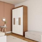 Guarda-Roupa Solteiro Flórida 4 PT Imbuia e Off White