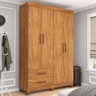 Guarda-Roupa Solteiro Genova 4 Portas 2 Gavetas 22112 Cinamomo - Carioca Móveis Guarda-Roupa Solteiro Genova 4 Portas 2 Gavetas 22112 Cinamomo - Carioca Móveis