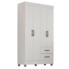 Guarda-Roupa Solteiro Grande 4 Portas 2 Gavetas e 4 Prateleiras Lisa MDP