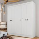 Guarda Roupa Solteiro Helena 5 Portas Branco - Móveis Arapongas
