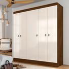 Guarda Roupa Solteiro Helena 5 Portas Freijó/ Off Premium - M.a