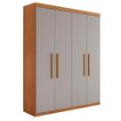 Guarda Roupa Solteiro Hera 4 Portas Rufato Naturalle/off White