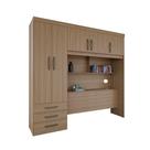 Guarda-Roupa Solteiro Herval Essence, 5 Portas, 3 Gavetas, Cabeceira Integrada, Cedro Guarda-Roupa Solteiro Herval Essence, 5 Portas, 3 Gavetas, Cabeceira Integrada, Cedro