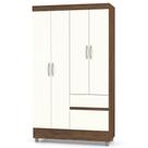 Guarda Roupa Solteiro Ideal Plus 4 Portas Imbuia Champanhe VR
