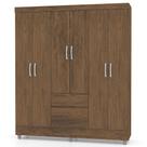 Guarda Roupa Solteiro Ideal Plus 6 Portas Imbuia Rústico VR Guarda Roupa Solteiro Ideal Plus 6 Portas Imbuia Rústico VR