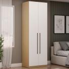 Guarda-Roupa Solteiro Infinity 2 Portas 2 Prateleiras Savana/Branco - Genialflex