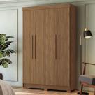 Guarda-Roupa Solteiro Iporá 4 Portas 2 Gavetas Jatoba - Pnr Móveis