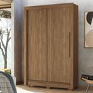 Guarda-Roupa Solteiro Jardins 2 Portas 2 Gavetas Jatoba - Pnr Móveis