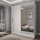 Guarda-Roupa Solteiro La Paz 2 Portas 2 Gavetas com Espelho Branco - Panorama Móveis