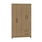Guarda-Roupa Solteiro Lion 4 Portas 2 Gavetas Roupeiro