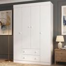 Guarda Roupa Solteiro Lira MP4804 4 Portas de Bater 2 Gavetas MDP Branco Multimóveis