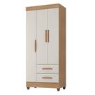 Guarda Roupa Solteiro Lite 3 Portas Nature Off White - Móveis Leão