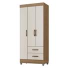 Guarda Roupa Solteiro Lite 3 Portas Nature Off White - Móveis Leão Guarda Roupa Solteiro Lite 3 Portas Nature Off White - Móveis Leão