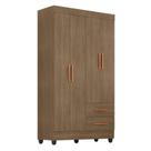 Guarda Roupa Solteiro Lite 4 Portas Carvalho Oak - Móveis Leão Guarda Roupa Solteiro Lite 4 Portas Carvalho Oak - Móveis Leão