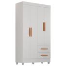 Guarda Roupa Solteiro Lite 4 Portas e 2 Gavetas - Móveis Leão