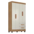Guarda Roupa Solteiro Lite 4 Portas Nature Off White - Móveis Leão Guarda Roupa Solteiro Lite 4 Portas Nature Off White - Móveis Leão