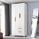 Guarda Roupa Solteiro Lite Ambiente 3 Portas Branco Brilho - Móveis Leão