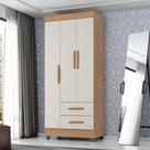 Guarda Roupa Solteiro Lite Ambiente 3 Portas Nature Off White - Móveis Leão Guarda Roupa Solteiro Lite Ambiente 3 Portas Nature Off White - Móveis Leão