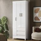 Guarda-Roupa Solteiro Lux 3 Portas 2 Gavetas Branco - Pnr Móveis Guarda-Roupa Solteiro Lux 3 Portas 2 Gavetas Branco - Pnr Móveis