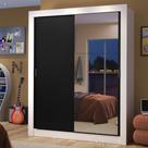 Guarda-Roupa Solteiro Madesa Dallas 2 Portas de Correr com Espelho 2 Gavetas