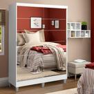 Guarda-Roupa Solteiro Madesa Luke 2 Portas de Correr de Espelho com Pés