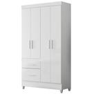 Guarda Roupa Solteiro Madri 4p 110 Cm Branco Flex Moval Branco Flex