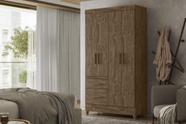 Guarda Roupa Solteiro Madri Castanho Wood 4 portas