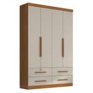 Guarda Roupa Solteiro Maximus 4 Portas 4 Gavetas Cinamomo Areia Fosco - Zanzini