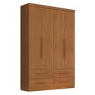 Guarda Roupa Solteiro Maximus 4 Portas 4 Gavetas Cinamomo Fosco - Zanzini
