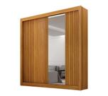 Guarda-roupa Solteiro MDF 2 Portas de Correr 2 Gavetas com Espelho Milano Leifer Móveis
